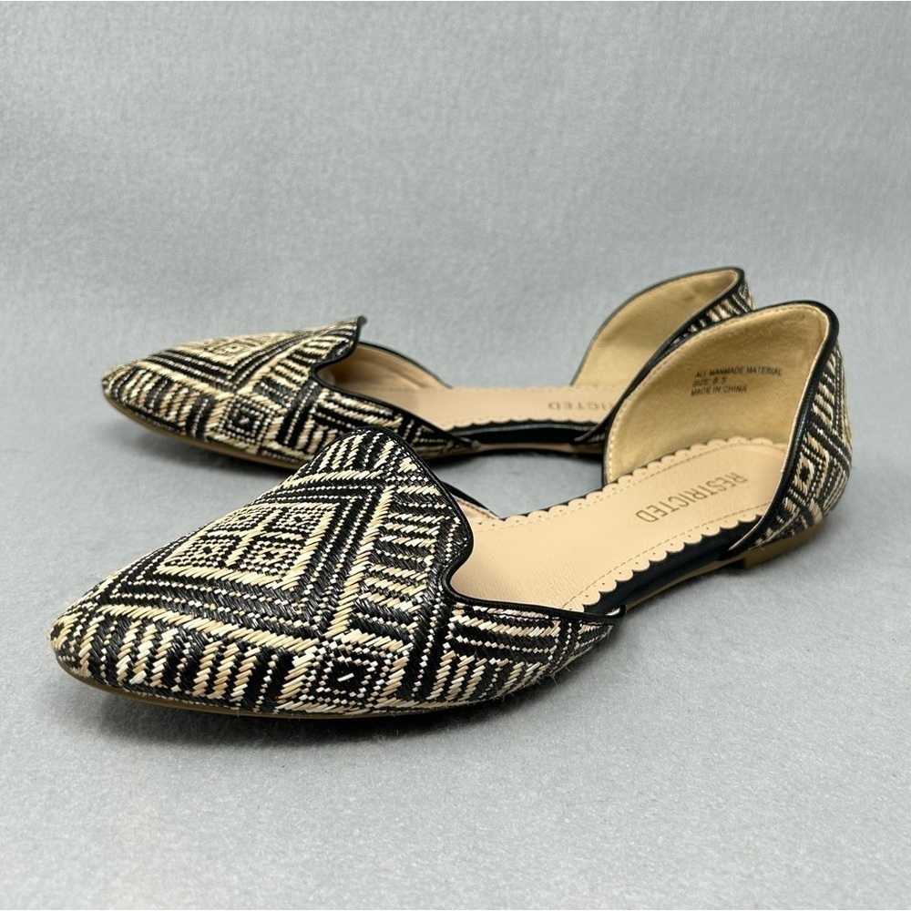 Restricted Sz 8.5 Women Shoes Boho Geometric Print Flats Woven Comfort Classic